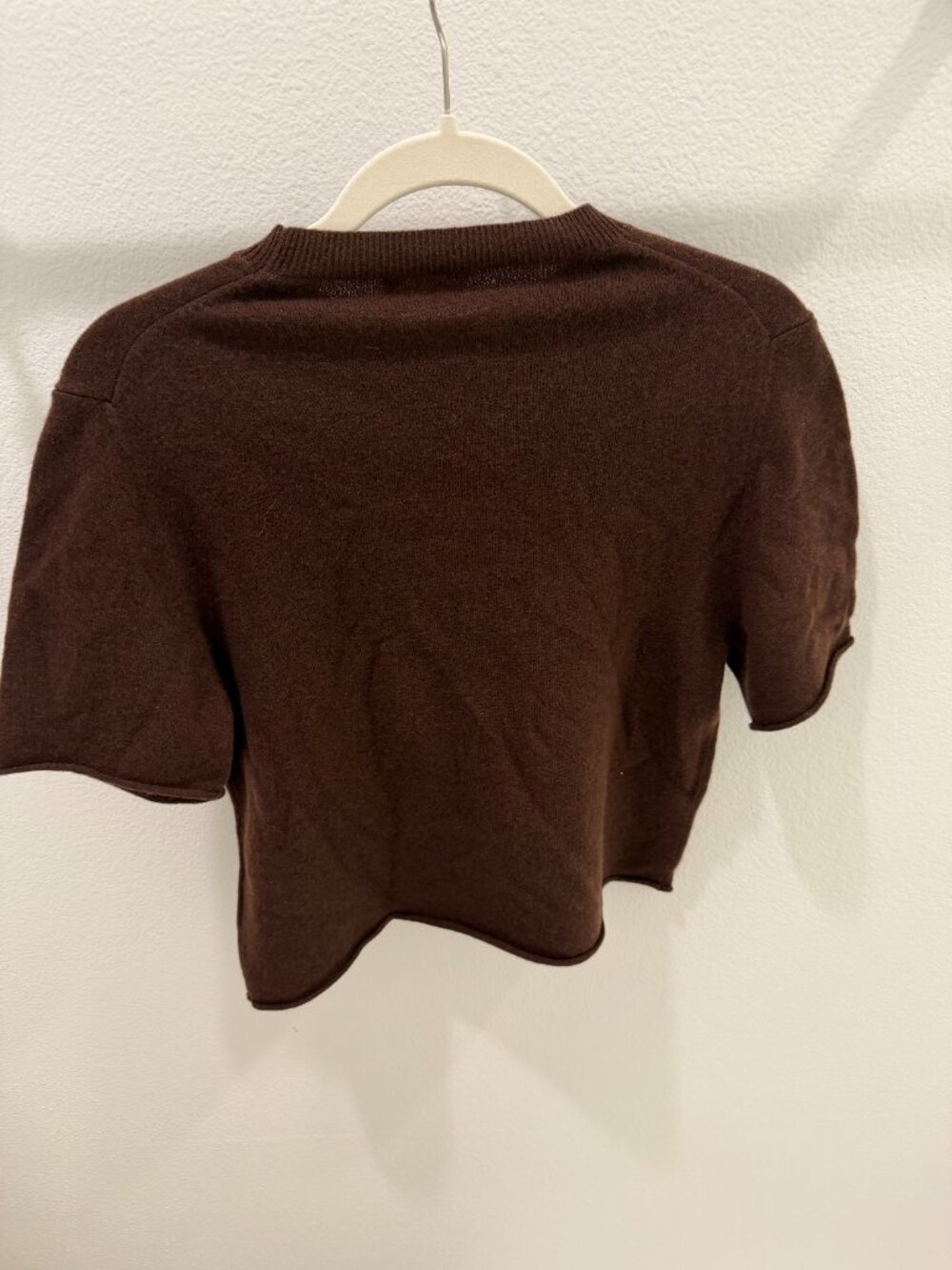 All My Love Ava Crop Knit Top Espresso Brown Size S - Picture 4 of 4